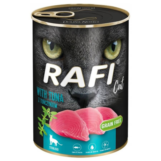 RAFI CAT STERILIZED TUNA - за кастрирани израснали котки, с риба Тон, консерва 400г -  - Zoolink