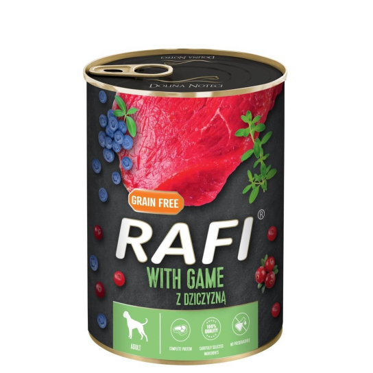 RAFI DOG GAME - за израснали кучета, с Дивеч, плодове, консерва 400г -  - Zoolink