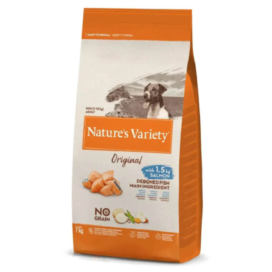 NATURE`S VARIETY DOG ADULT MINI - за кучета от малки породи, със Сьомга, 7кг -  - Zoolink
