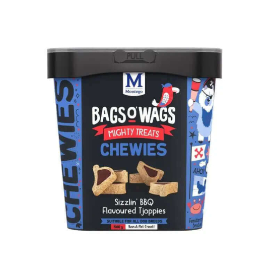BAGS O’ WAGS CHEWIES TJOPPIES BBQ - лакомства за куче хапки с вкус Барбекю, 500г -  - Zoolink