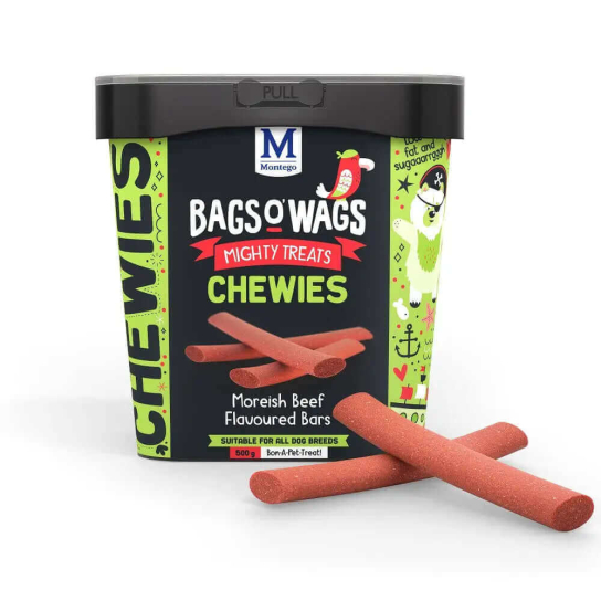 BAGS O’ WAGS CHEWIES BARS BEEF - лакомства за куче барчета с вкус Говеждо, 500г -  - Zoolink