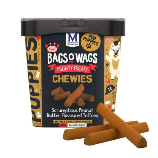 BAGS O’ WAGS CHEWIES PUPPY PEANUT BUTTER - лакомства за кученца с вкус Фъстъчено масло, 350г -  - Zoolink