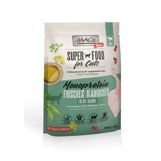 MAC'S CAT ADULT MONOPROTEIN - за пораснали котки, Заек, 300г -  - Zoolink