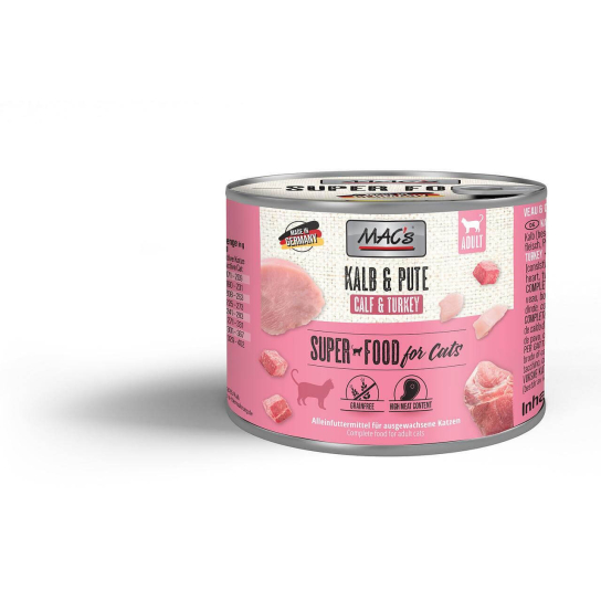 MAC'S CAT ADULT - за пораснали котки, Телешко и Пуешко, консерва 200г -  - Zoolink