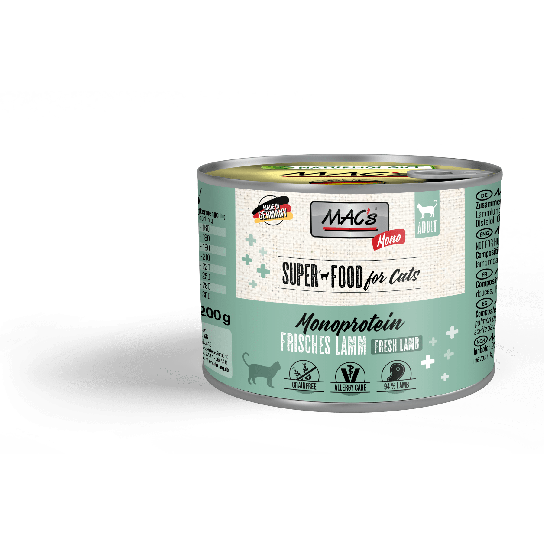 MAC'S CAT ADULT MONOPROTEIN - за пораснали котки, Агне, консерва 200г -  - Zoolink