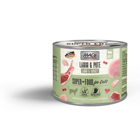 MAC'S CAT ADULT - за пораснали котки, Агне, Пуйка, червени боровинки, консерва 200г -  - Zoolink