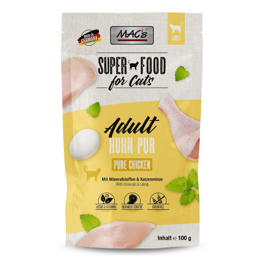 MAC'S CAT ADULT - за пораснали котки, Пиле, билки, пауч 100г -  - Zoolink