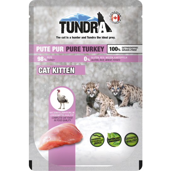 ТUNDRA CAT KITTEN - за подрастващи котки, чисто Пуешко, пауч 85г -  - Zoolink