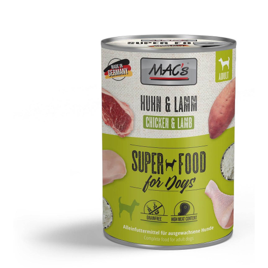 MAC'S DOG ADULT - за пораснали кучета, Пиле и Агне, консерва 400г -  - Zoolink