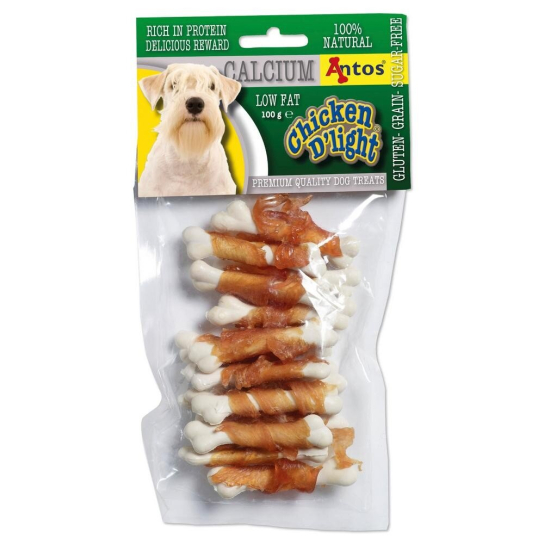 Antos Chicken D'light Calcium калциеви кокалчета с пилешко филе 100 гр. -  - Zoolink