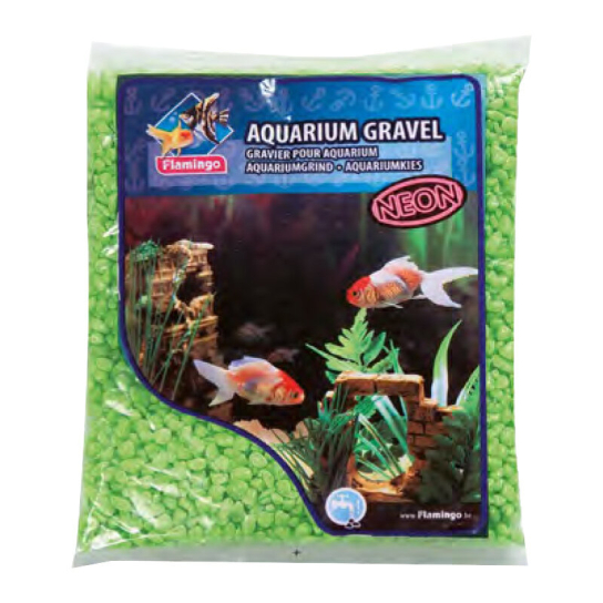 Flamingo камъчета за аквариум зелени неон 1 кг. -  - Zoolink