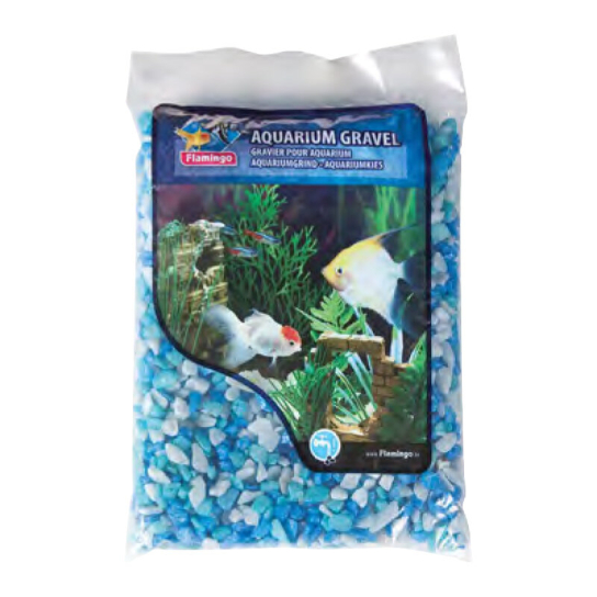 Flamingo камъчета за аквариум св.сини/сиви 1 кг. -  - Zoolink