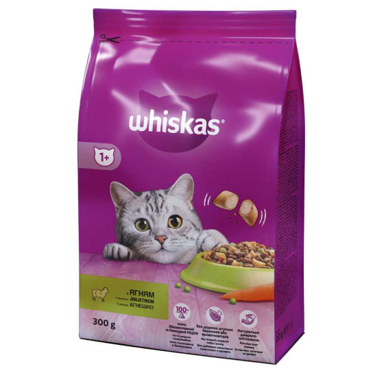 Whiskas Суха Храна с Агнешко Месо 300гр. -  - Zoolink