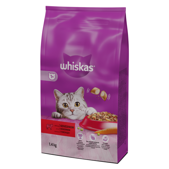 Whiskas Суха Храна с Говеждо 1.4Kg -  - Zoolink