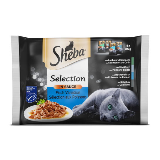 Sheba Паучове Рибно Меню в сос грейви, 4x85г -  - Zoolink