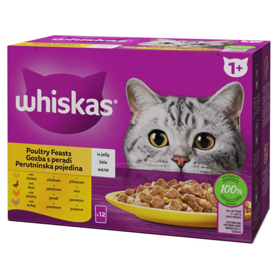 Whiskas Пауч Птичи Ястия в желе, 12x85г -  - Zoolink