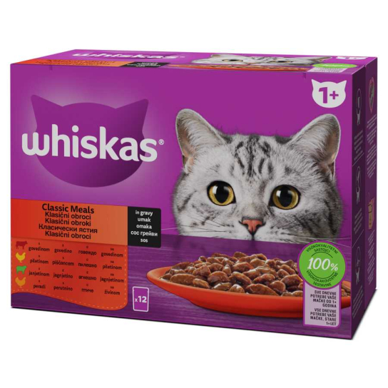 Whiskas Пауч Месни Ястия в сос грейви, 12x85г -  - Zoolink