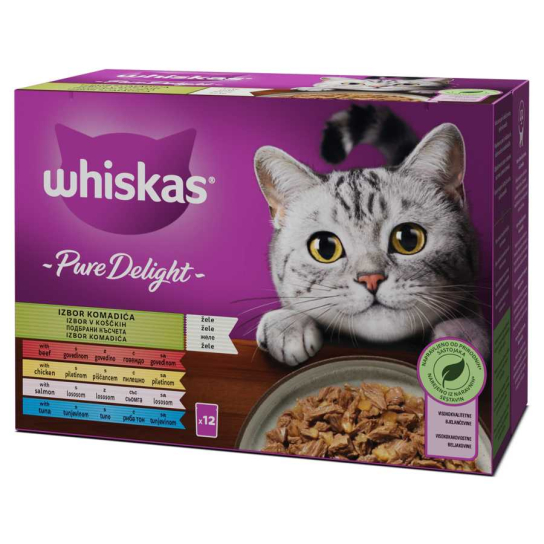 Whiskas Пауч Pure Delight Микс Меню в желе, 12x85г -  - Zoolink