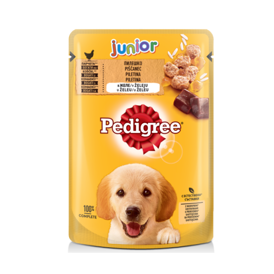 Pedigree Пауч Джуниър Пилешко и Ориз в желе, 100г -  - Zoolink