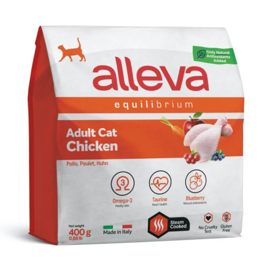 Храна за котки alleva equilibrium (adult cat) с пиле, 400г -  - Zoolink