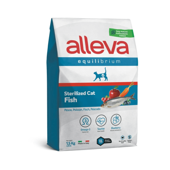 Храна за котки alleva equilibrium sterilized (adult cat) с океанска риба, 1.5 кг. -  - Zoolink