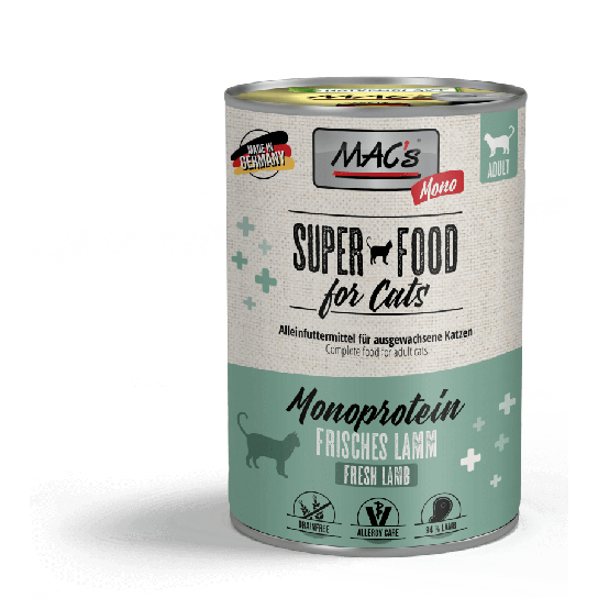 MAC'S CAT ADULT MONOPROTEIN - за пораснали котки, Агне, консерва 400г -  - Zoolink