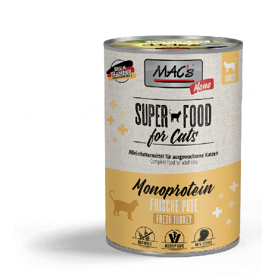 MAC'S CAT ADULT MONOPROTEIN - за пораснали котки, Пуйка, консерва 400г -  - Zoolink