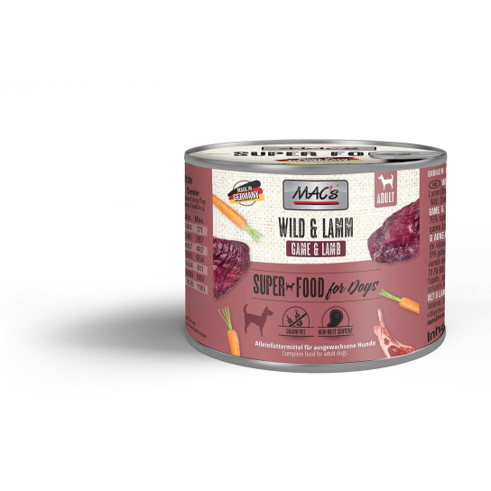 MAC'S DOG ADULT - за пораснали кучета, Дивеч и Агнешко, консерва 200г -  - Zoolink