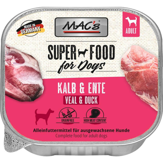MAC'S DOG ADULT - пастет за пораснали кучета, Телешко и Патешко, 150г - - Zoolink MAC'S DOG ADULT - пастет за пораснали кучета, Телешко и Патешко, 150г - - Zoolink
