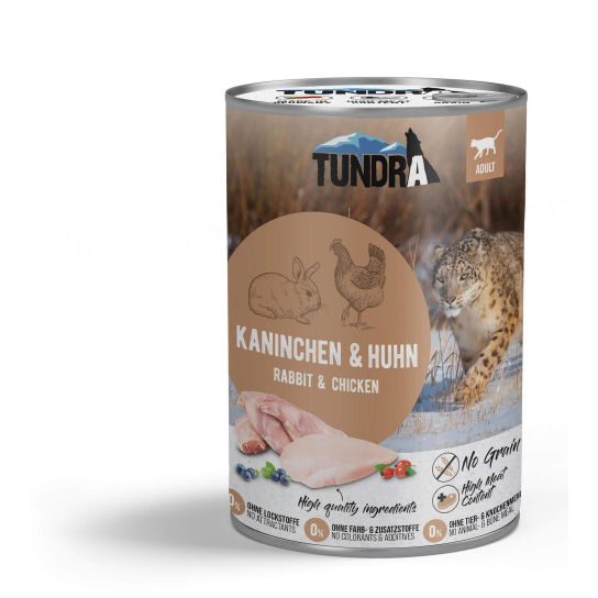 TUNDRA CAT ADULT - за котки в зряла възраст, Заек и Пиле, консерва 400г -  - Zoolink