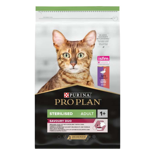 Purina Pro Plan STERILISED за кастрирани котки в зряла възраст, с Патица и Дроб, 10kg -  - Zoolink