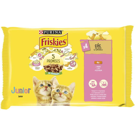 Purina Friskies за малки котенца, Пиле, Мултиопаковка, 4х85g -  - Zoolink