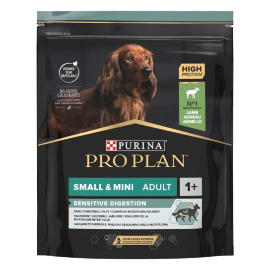 Purina Pro Plan Dog Small&Mini Adult SENSITIVE DIGESTION за малки и дребни породи, Агне, 700g -  - Zoolink