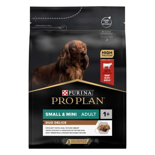 Purina Pro Plan DUO DELICE Small & Mini Adult за кученца от дребни и мини породи, Говеждо, 2.5kg -  - Zoolink Purina Pro Plan DUO DELICE Small & Mini Adult за кученца от дребни и мини породи, Говеждо, 2.5kg -  - Zoolink
