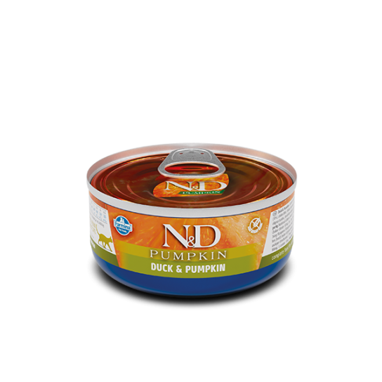 N&D CAT DUCK & PUMPKIN – за котки над 1 година, с патица и тиква, консерва 70г -  - Zoolink