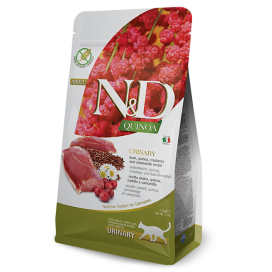 N&D QUINOA URINARY CAT  – котки над 1г. за уринарен тракт с киноа, патица, боровинка и лайка, 300г -  - Zoolink