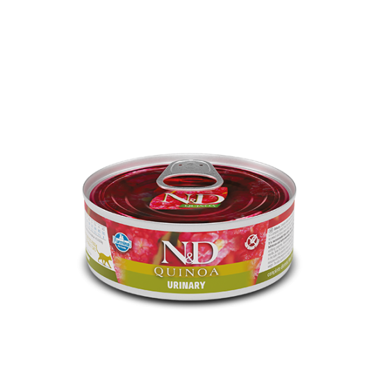 N&D CAT QUINOA URINARY – пълноценна храна за котки над 1г. за уринарен тракт, консерва 80г -  - Zoolink