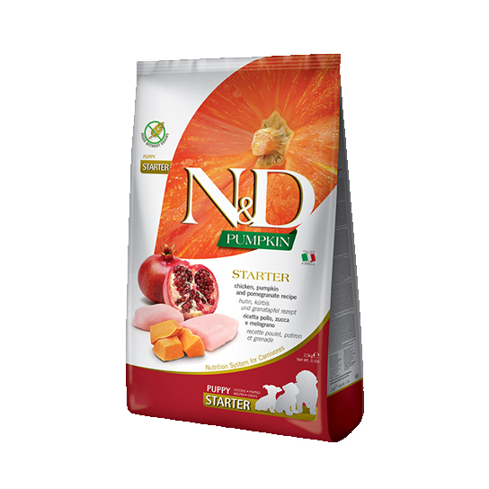 N&D GF PUMPKIN DOG STARTER PUPPY ALL BREEDS - храна за подрастващи кучета с тиква, пиле и нар, 2.5кг -  - Zoolink