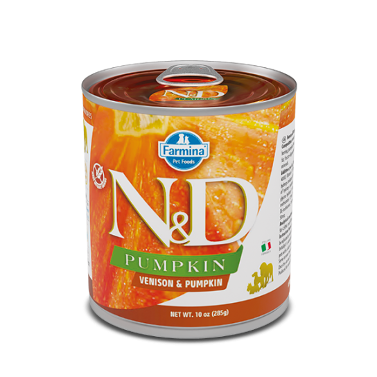 N&D DOG VENISON & PUMPKIN  – за кучета над 1 година, с еленово месо и тиква, консерва 285г -  - Zoolink