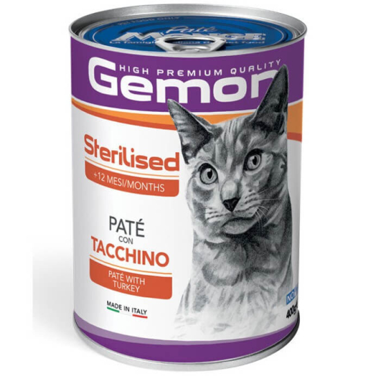 GEMON Sterilized turkey – пастет за кастрирани котки с пуешко, консерва 400г -  - Zoolink