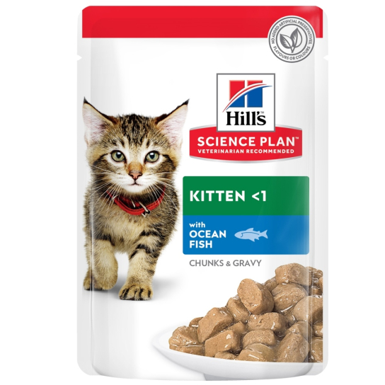 Hill's SP Kitten OCEAN FISH - в сос Грейви за котенца до 1г, бременни и кърмещи котки, риба 12х85гр -  - Zoolink