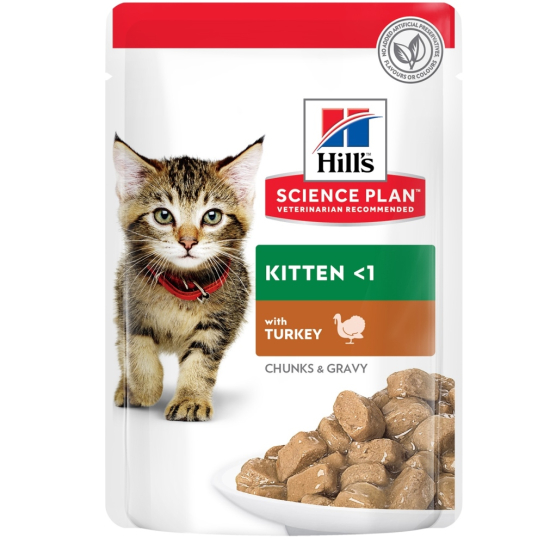 Hill's SP Kitten TURKEY - в сос Грейви за котенца до 1г., за бременни и кърмещи котки, Пуйка, 12х85г -  - Zoolink