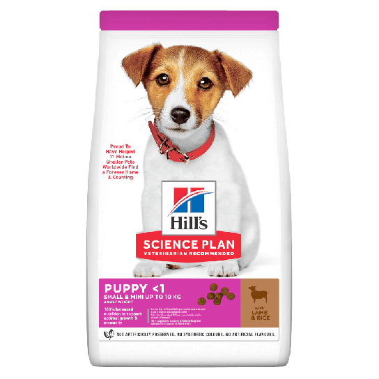 Hill's SP Dog Puppy  Small&Mini Lamb - за дребни породи кучета до 10 кг и до 1г., Агне и ориз, 6кг -  - Zoolink