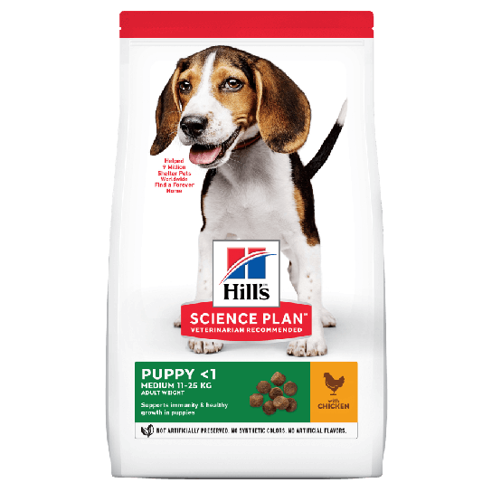 Hill's SP Dog Puppy Medium Chicken  - за средни породи кучета до 25 кг до 1 г, пиле 2.5кг. -  - Zoolink