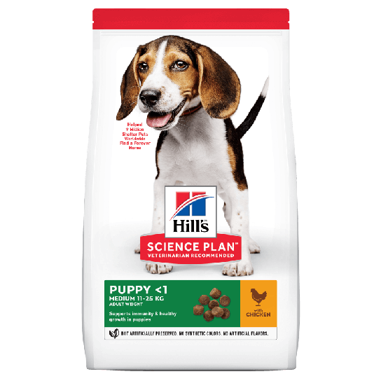 Hill's SP Dog Puppy Medium Chicken  - за средни породи кучета до 25 кг до 1г., Пиле 14кг -  - Zoolink