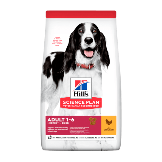 Hill's SP Canine Adult Medium Chicken - за кучета до 25 кг от 1 до 7 години, пиле 2.5кг. -  - Zoolink