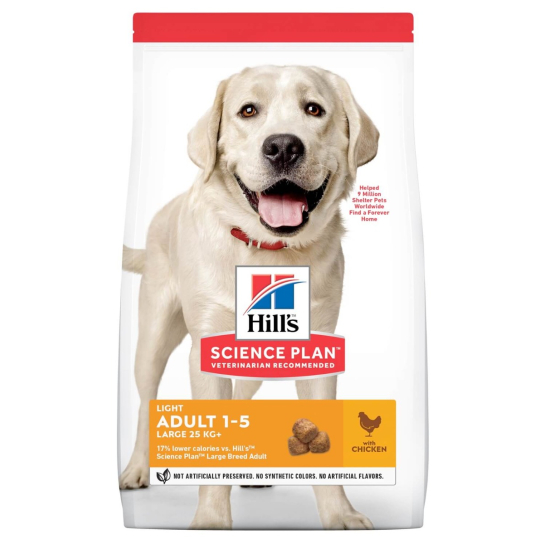 Hill's SP Canine Adult Large Light Chicken - за куче над 25кг с наднормено тегло над 1г., Пиле, 14кг -  - Zoolink