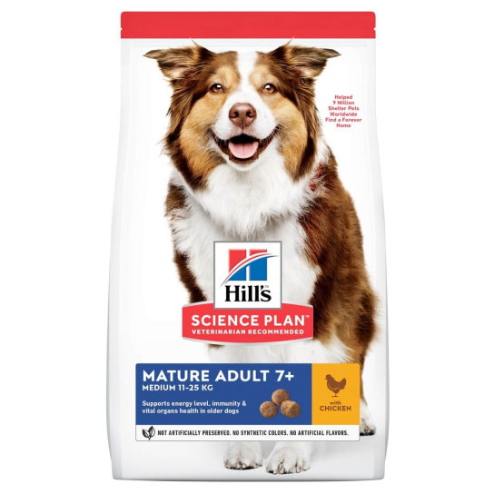Hill's SP Canine Mature Medium Chicken - за кучета до 25кг на възраст над 7г., Пиле 14кг -  - Zoolink