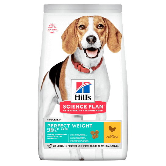 Hill's SP Canine Perfect Weight Medium  – за баланс на теглото при кучета от 10-25кг над 1г., 2кг -  - Zoolink