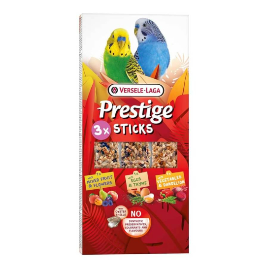 Versele Laga Stick Budgies Triple Variety - 3бр. стик за вълнисти папагали, 3 различни вкуса, 90г -  - Zoolink